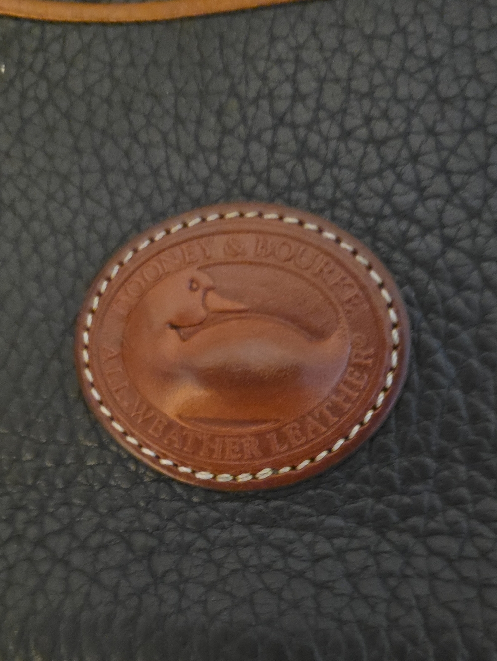 Dooney And Bourke Leather Crossbody Bag - Black with Brown Trim - Picture 2 of 4